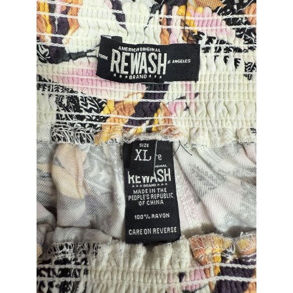 Women's High Rise Tropical Vacay Pants XL Multicolor Lightweight Elastic Waist W - Picture 7 of 10